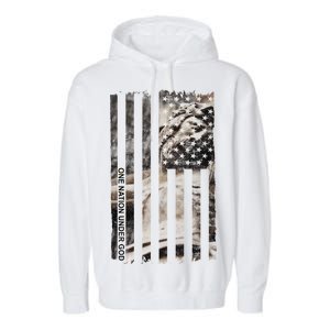 One Nation Under God American Jesus Flag Garment-Dyed Fleece Hoodie