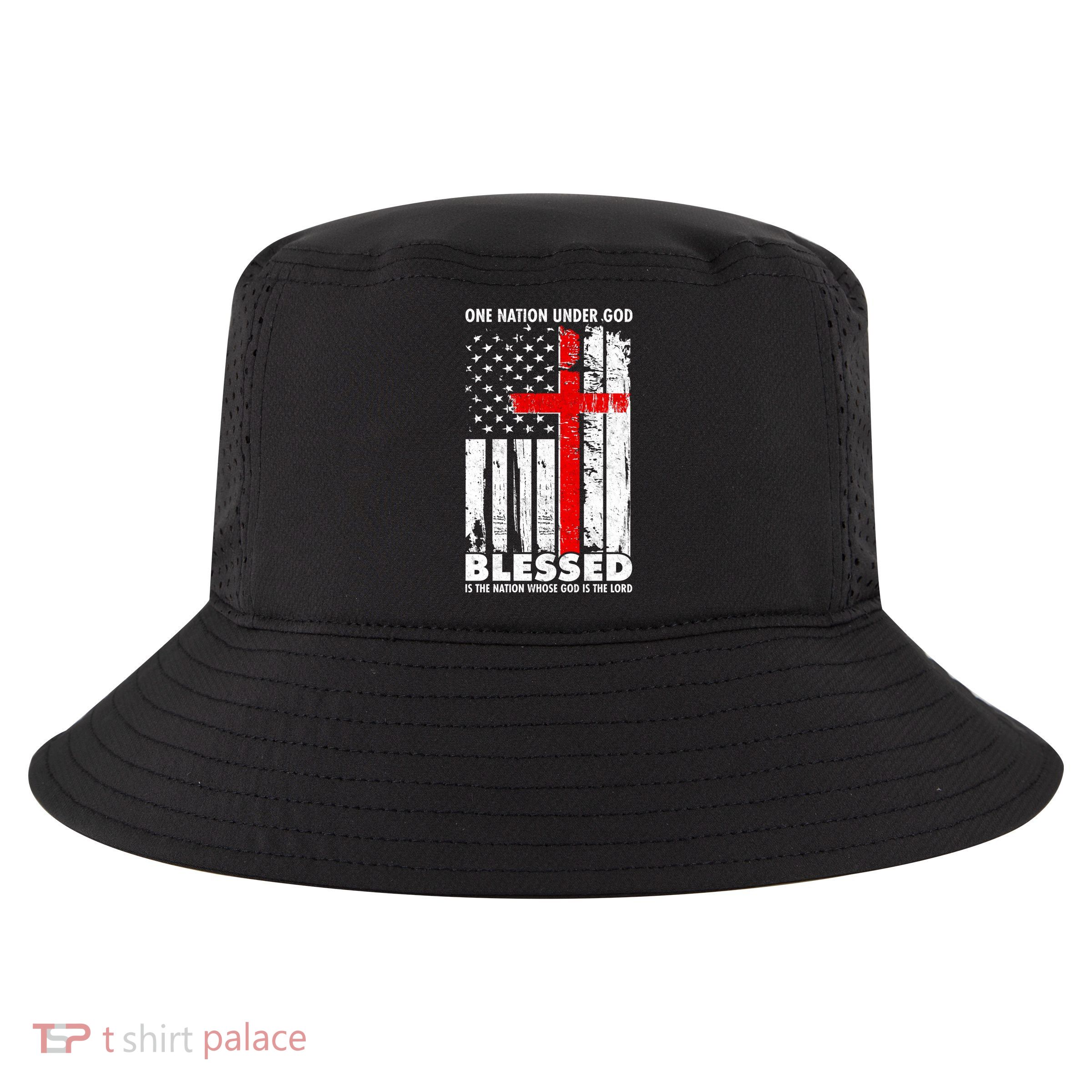 One Nation Under God Blessed Cool Comfort Performance Bucket Hat