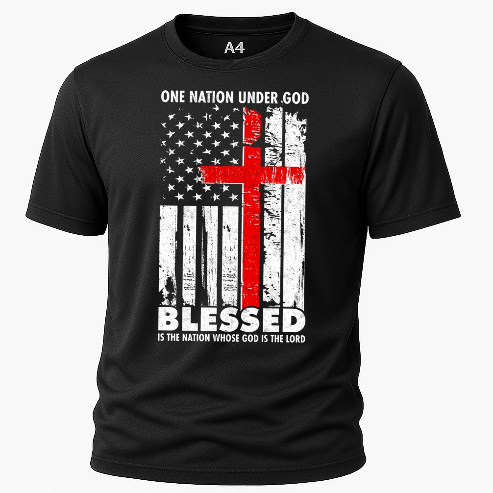 One Nation Under God Blessed Cooling Performance Crew T-Shirt