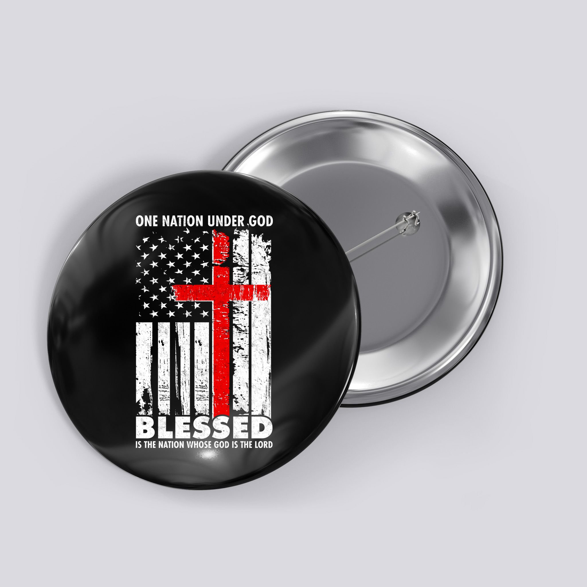 One Nation Under God Blessed Button