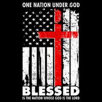 One Nation Under God Blessed Drawstring Bag