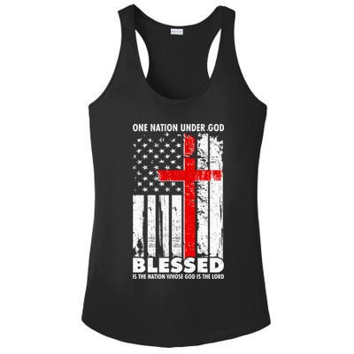 One Nation Under God Blessed Ladies PosiCharge Competitor Racerback Tank