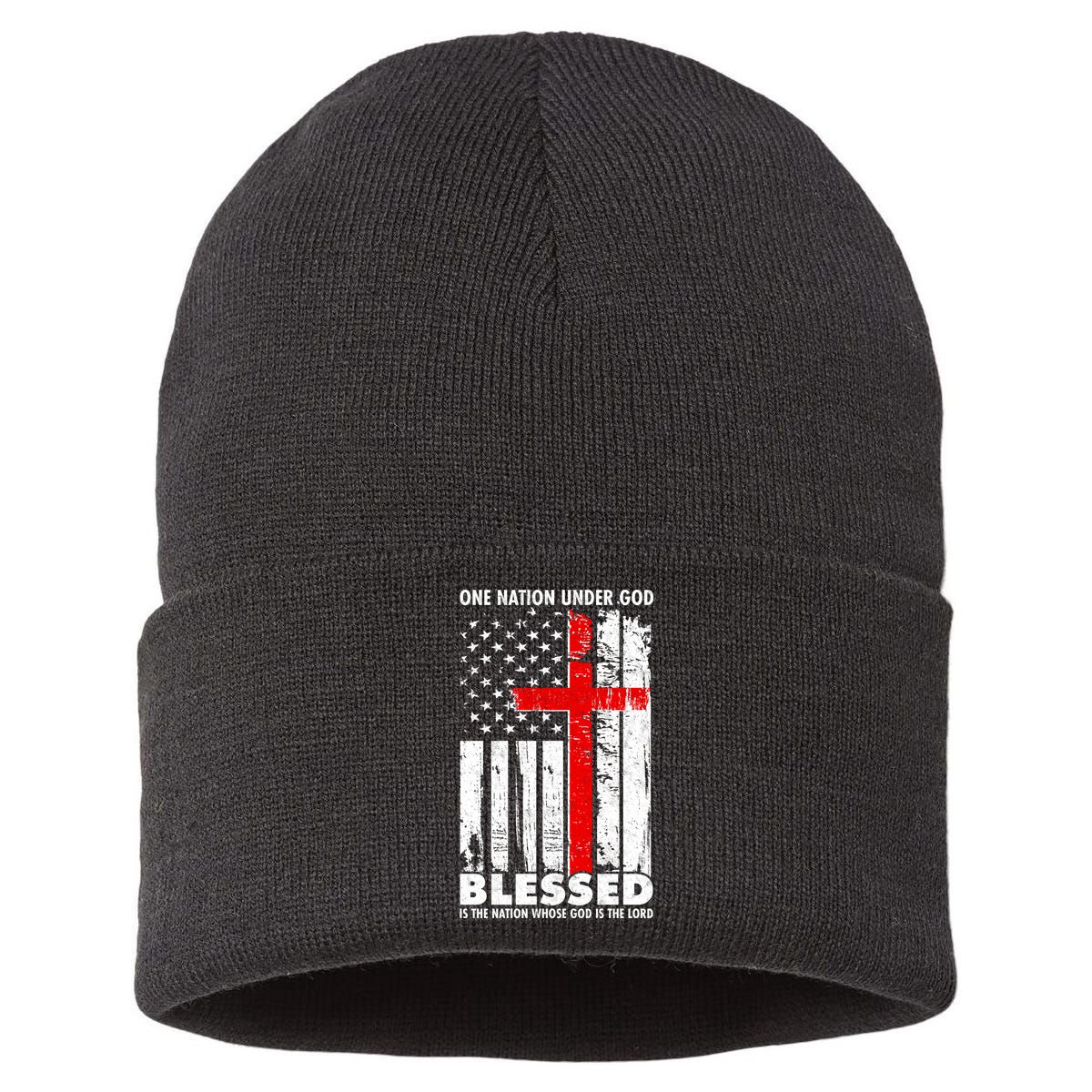 One Nation Under God Blessed Sustainable Knit Beanie