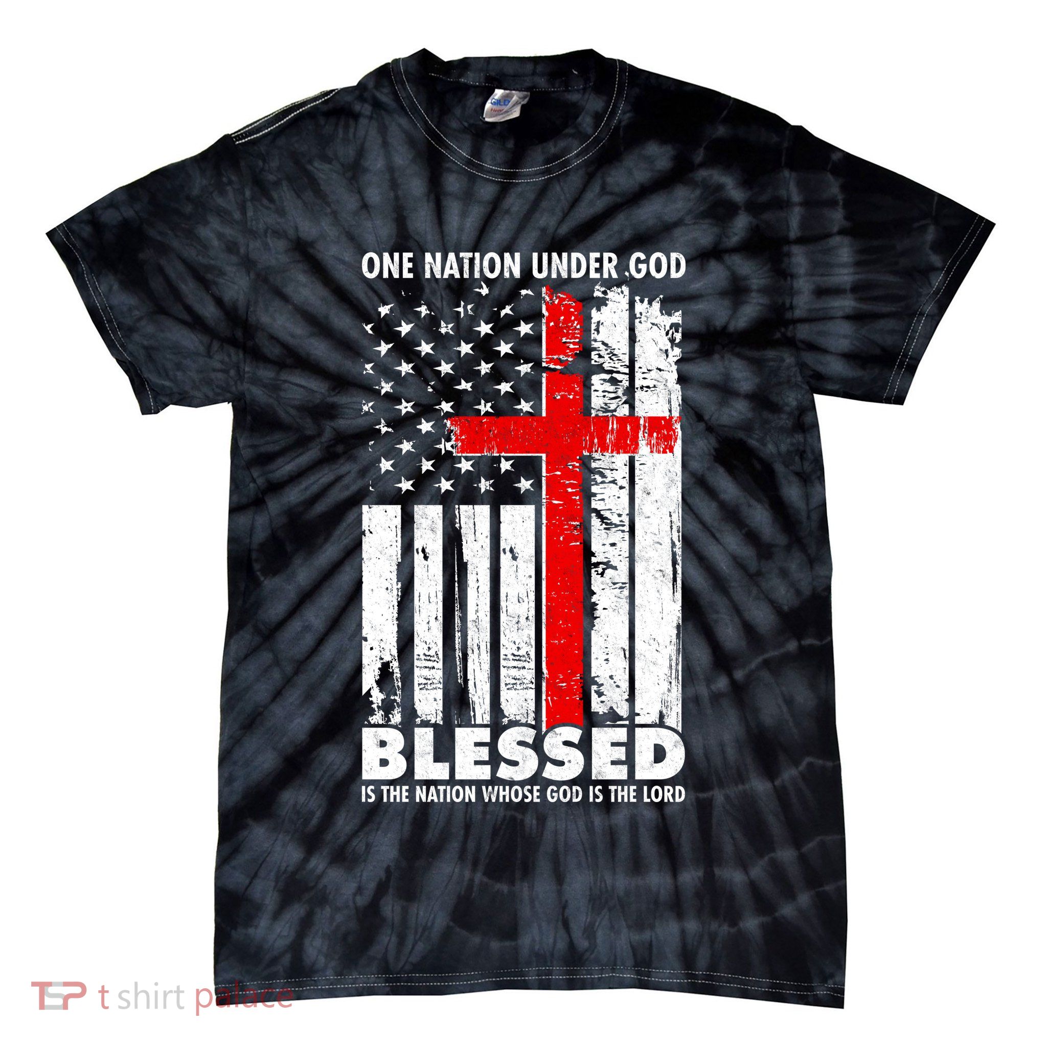 One Nation Under God Blessed Tie-Dye T-Shirt