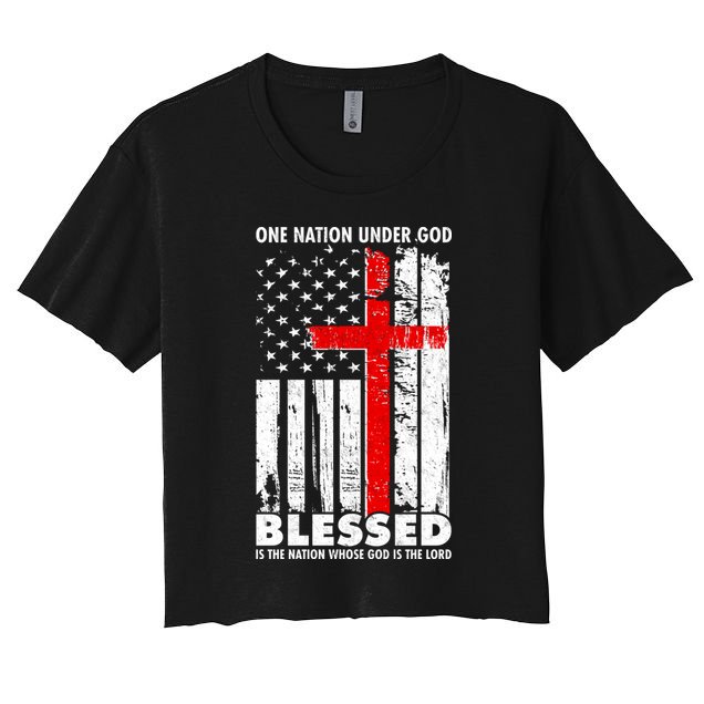 One Nation Under God Blessed Crop Top