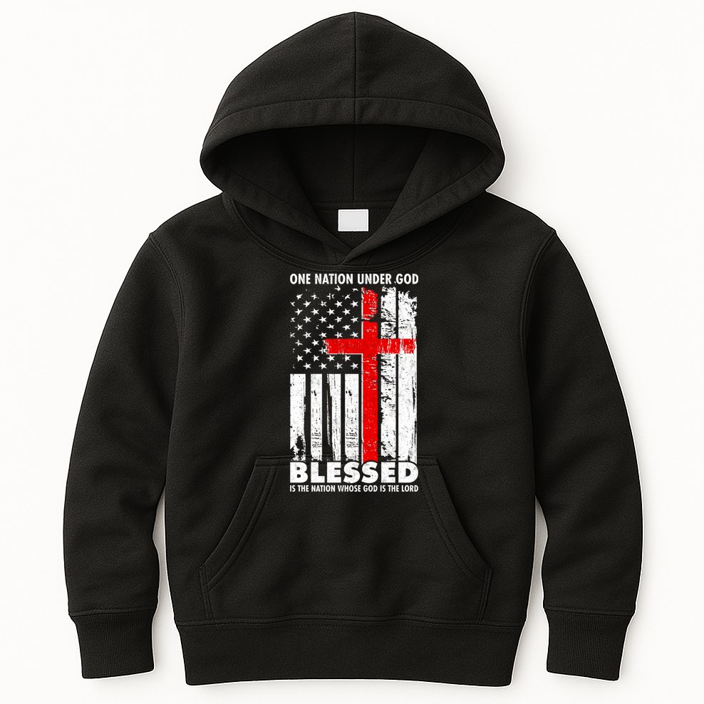 One Nation Under God Blessed Kids Hoodie