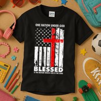 One Nation Under God Blessed Kids T-Shirt