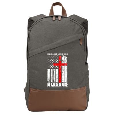 One Nation Under God Blessed Cotton Canvas Backpack