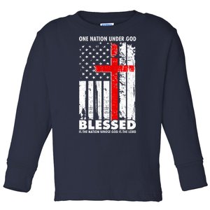 One Nation Under God Blessed Toddler Long Sleeve Shirt