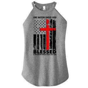 One Nation Under God Blessed Women's Perfect Tri Rocker Tank