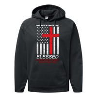 One Nation Under God Blessed Is The Nation Whose God Is The Lord Performance Fleece Hoodie