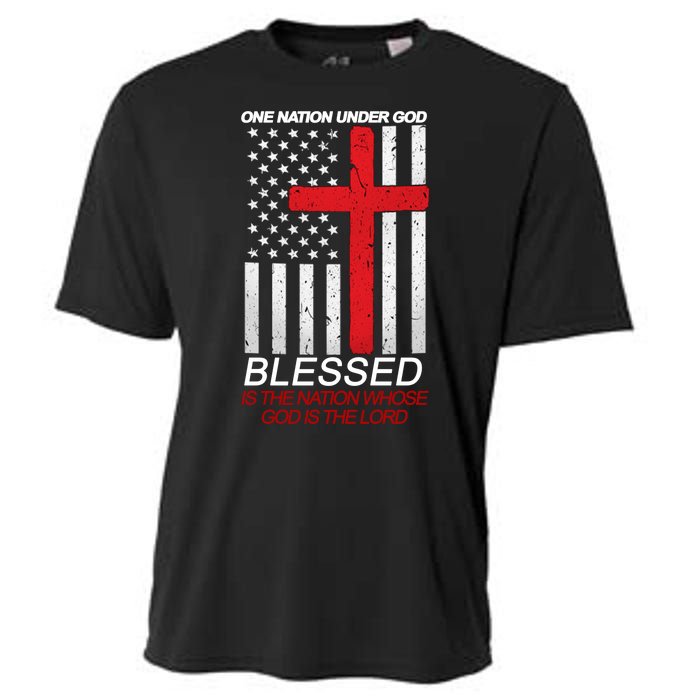 One Nation Under God Blessed Is The Nation Whose God Is The Lord Cooling Performance Crew T-Shirt