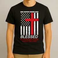 One Nation Under God Blessed Is The Nation Whose God Is The Lord T-Shirt