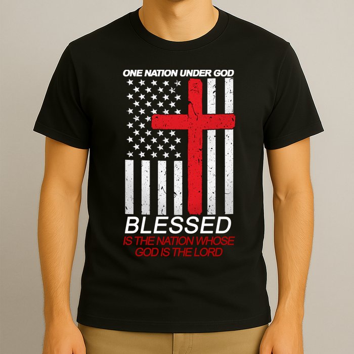 One Nation Under God Blessed Is The Nation Whose God Is The Lord T-Shirt