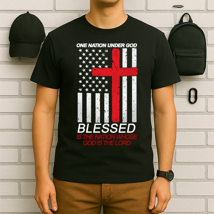 One Nation Under God Blessed Is The Nation Whose God Is The Lord T-Shirt