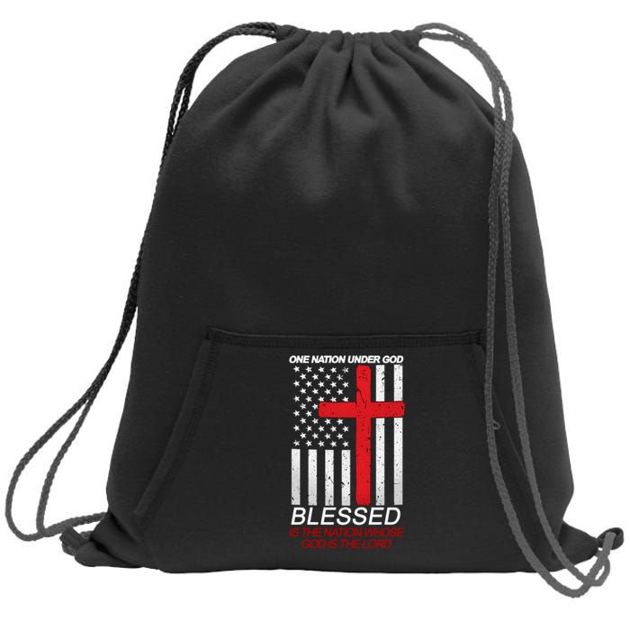 One Nation Under God Blessed Is The Nation Whose God Is The Lord Sweatshirt Cinch Pack Bag