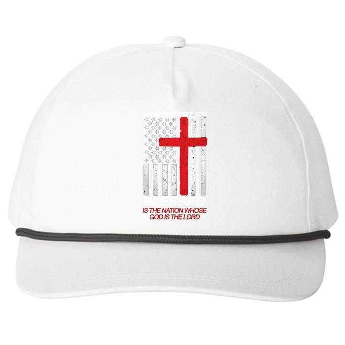 One Nation Under God Blessed Is The Nation Whose God Is The Lord Snapback Five-Panel Rope Hat