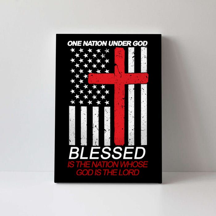 One Nation Under God Blessed Is The Nation Whose God Is The Lord Canvas