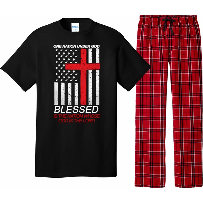 One Nation Under God Blessed Is The Nation Whose God Is The Lord Pajama Set