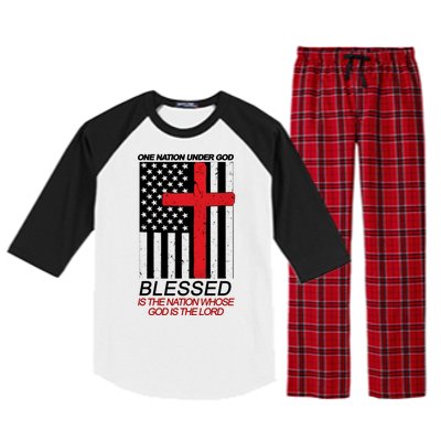 One Nation Under God Blessed Is The Nation Whose God Is The Lord Raglan Sleeve Pajama Set