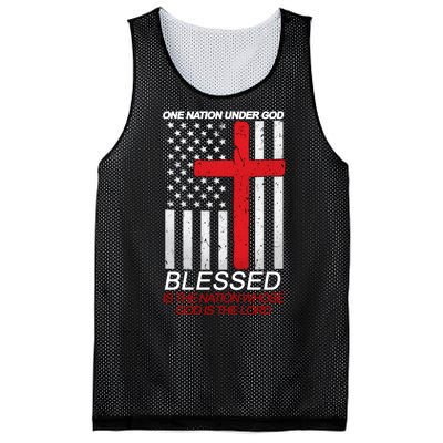 One Nation Under God Blessed Is The Nation Whose God Is The Lord Mesh Reversible Basketball Jersey Tank