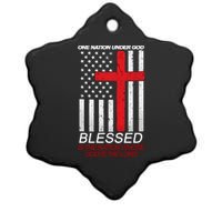 One Nation Under God Blessed Is The Nation Whose God Is The Lord Ceramic Star Ornament