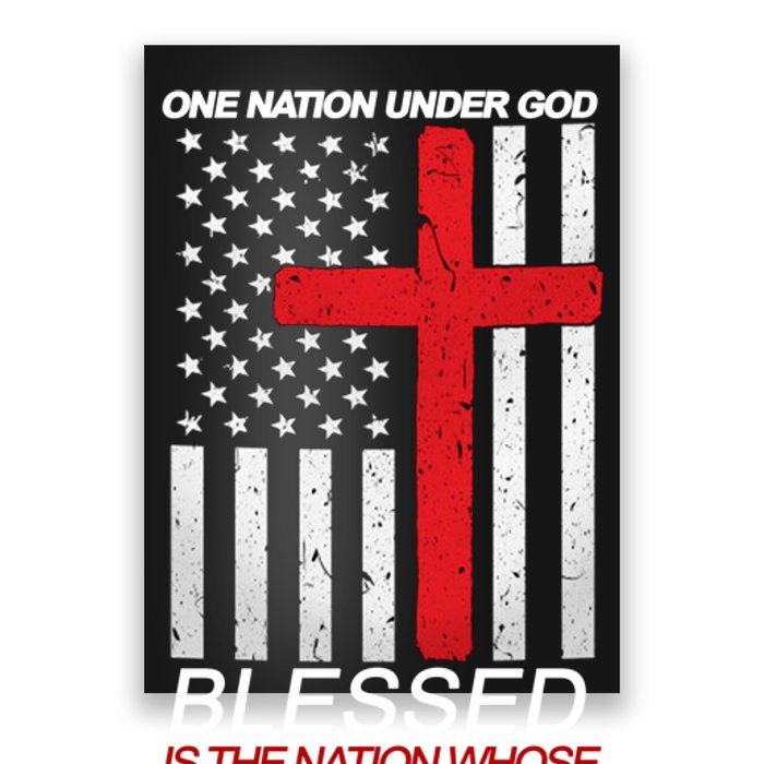 One Nation Under God Blessed Is The Nation Whose God Is The Lord Poster