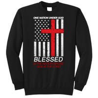 One Nation Under God Blessed Is The Nation Whose God Is The Lord Tall Sweatshirt