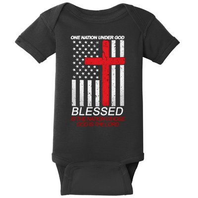 One Nation Under God Blessed Is The Nation Whose God Is The Lord Baby Bodysuit