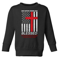 One Nation Under God Blessed Is The Nation Whose God Is The Lord Toddler Sweatshirt