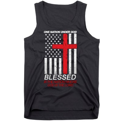 One Nation Under God Blessed Is The Nation Whose God Is The Lord Tank Top