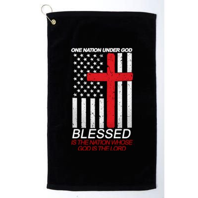 One Nation Under God Blessed Is The Nation Whose God Is The Lord Platinum Collection Golf Towel