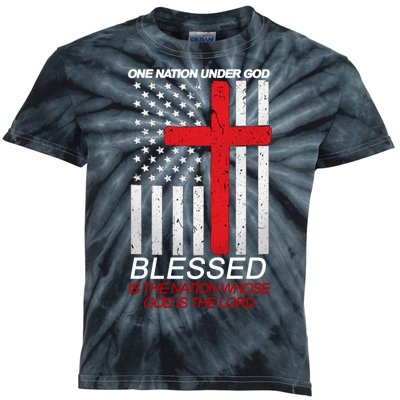 One Nation Under God Blessed Is The Nation Whose God Is The Lord Kids Tie-Dye T-Shirt