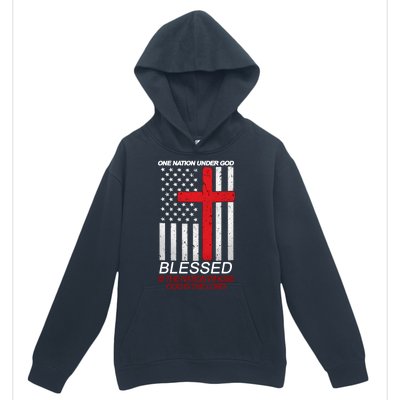 One Nation Under God Blessed Is The Nation Whose God Is The Lord Urban Pullover Hoodie