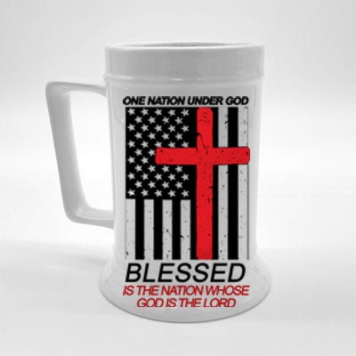 One Nation Under God Blessed Is The Nation Whose God Is The Lord Beer Stein