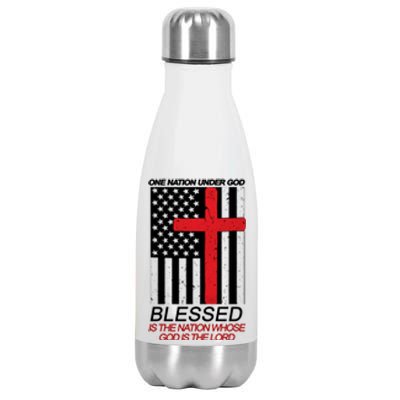 One Nation Under God Blessed Is The Nation Whose God Is The Lord Stainless Steel Insulated Water Bottle