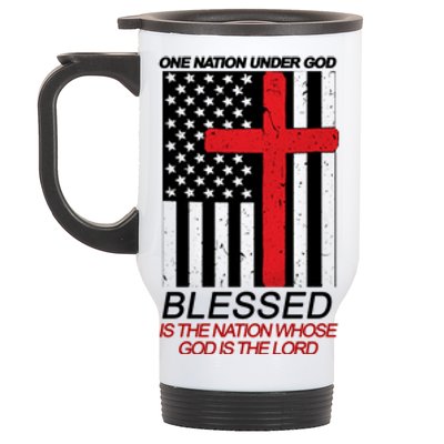 One Nation Under God Blessed Is The Nation Whose God Is The Lord Stainless Steel Travel Mug