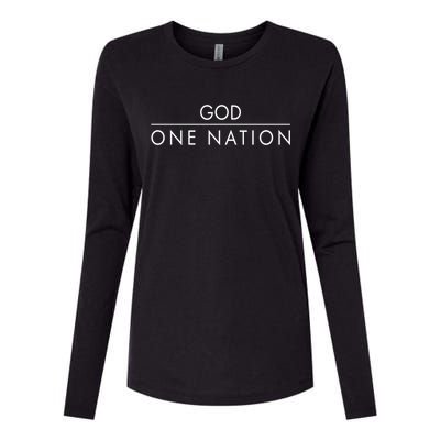 One Nation Under God Christianity Faith Womens Cotton Relaxed Long Sleeve T-Shirt