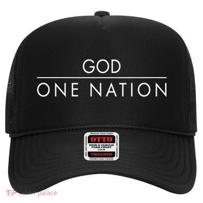 One Nation Under God Christianity Faith High Crown Mesh Back Trucker Hat
