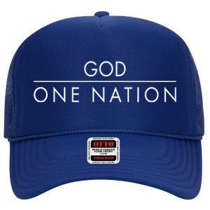 One Nation Under God Christianity Faith High Crown Mesh Back Trucker Hat