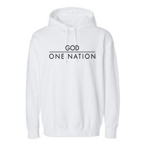 One Nation Under God Christianity Faith Garment-Dyed Fleece Hoodie