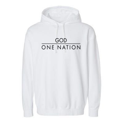 One Nation Under God Christianity Faith Garment-Dyed Fleece Hoodie