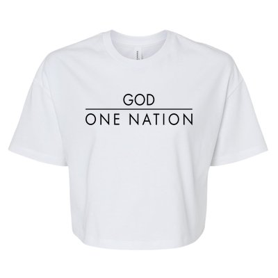 One Nation Under God Christianity Faith Bella+Canvas Jersey Crop Tee