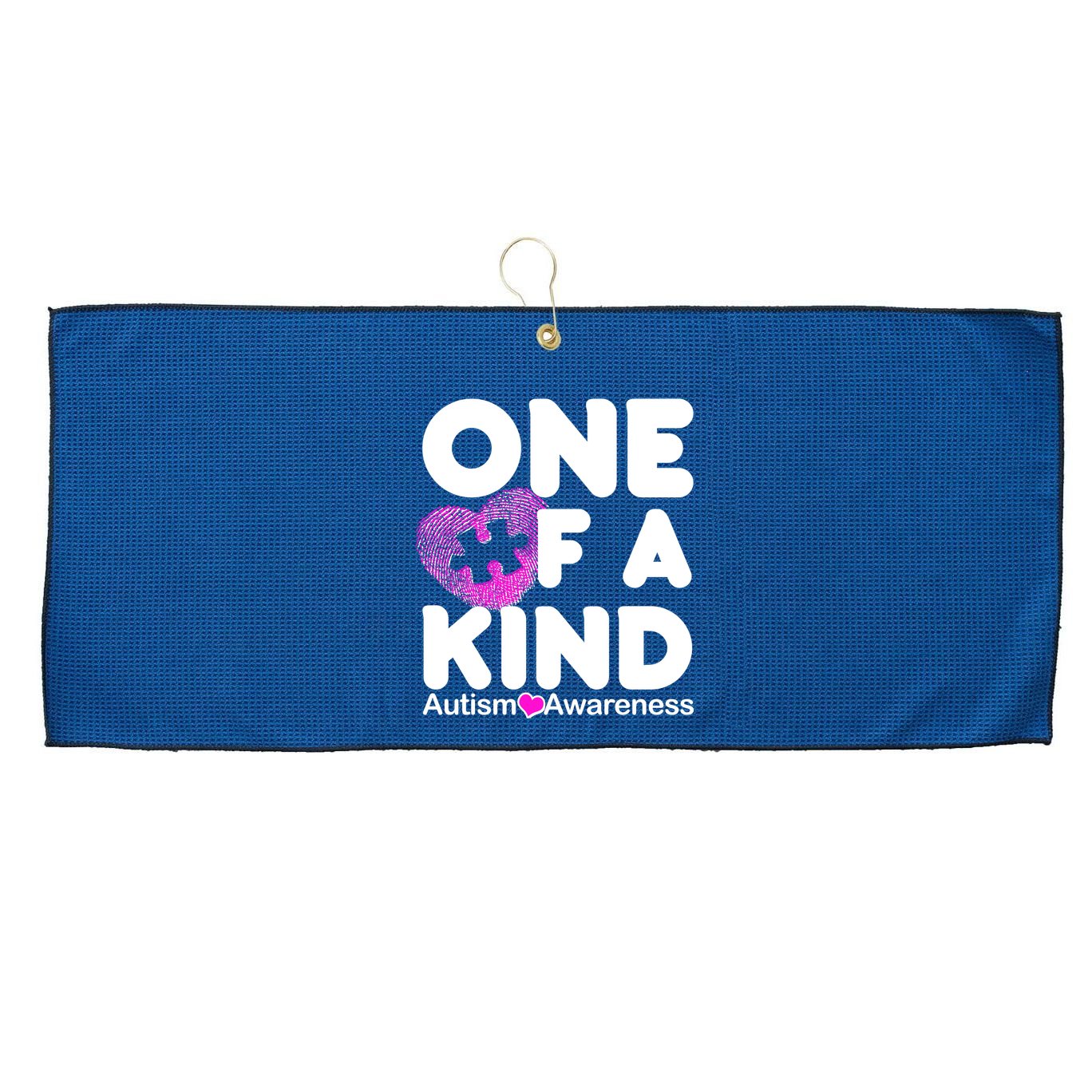 One of a Kind - Autism Awareness Large Microfiber Waffle Golf Towel