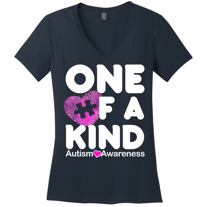 One of a Kind - Autism Awareness Women's V-Neck T-Shirt