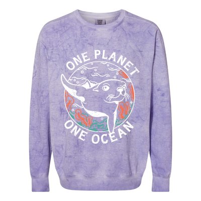 One Planet One Ocean Seal Colorblast Crewneck Sweatshirt