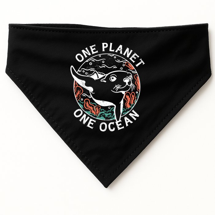 One Planet One Ocean Seal USA-Made Doggie Bandana