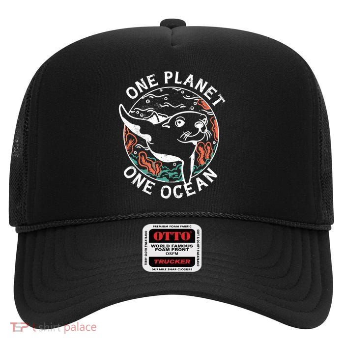 One Planet One Ocean Seal High Crown Mesh Back Trucker Hat