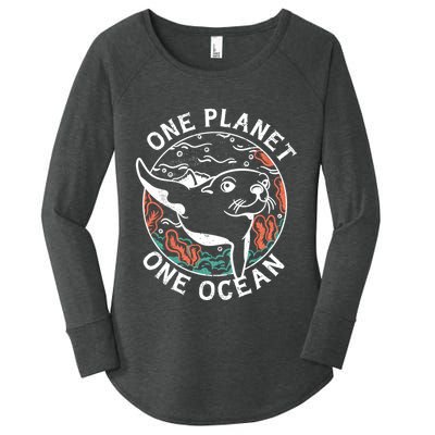 One Planet One Ocean Seal Women's Perfect Tri Tunic Long Sleeve Shirt