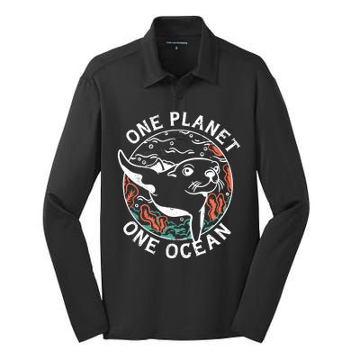 One Planet One Ocean Seal Silk Touch Performance Long Sleeve Polo